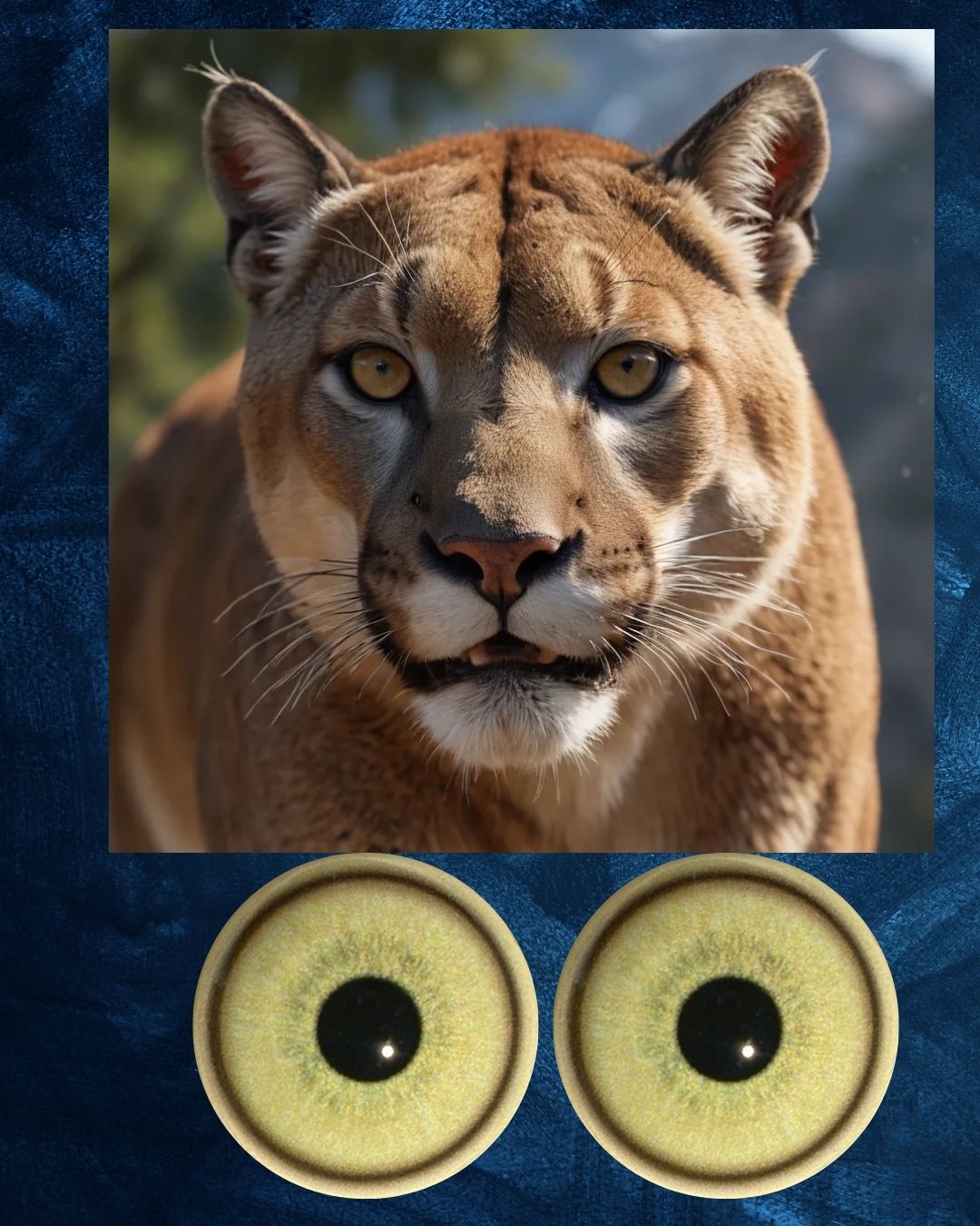 Mountain Lion Eye - Large pupil with light yellow brown Iris (MLBG-LP)
